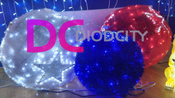 Обьемная фигура "Шар пушистый" 40 см, красный