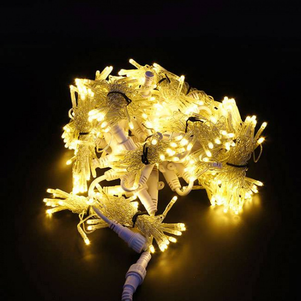 Светодиодный занавес "Дождь", 2 х 1.5м, желтые диоды, мерцающий