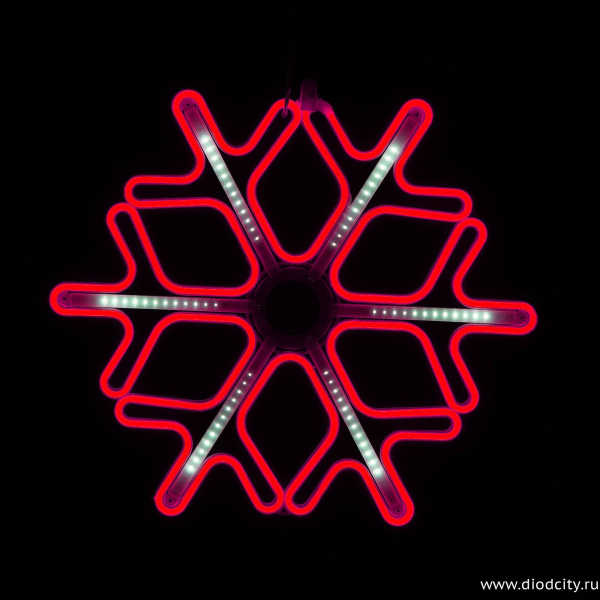 Фигура светодиодная "Снежинка" с динамикой, красная