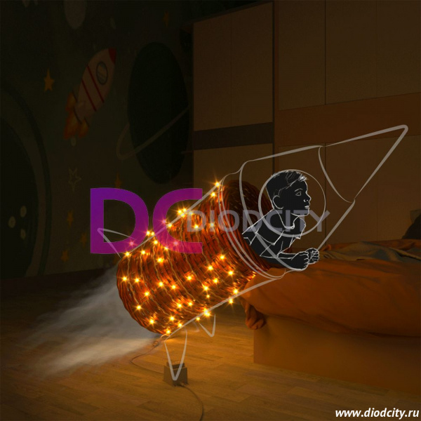 Гирлянда нить Rich LED 10 м, 100 LED, 220 В, прозрачный, цвет жёлтый
