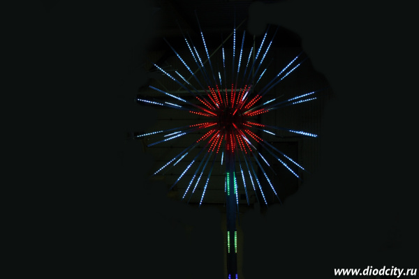 Светодиодный фейерверк "Шар" 4 х 4 м, мульти, 52 луча