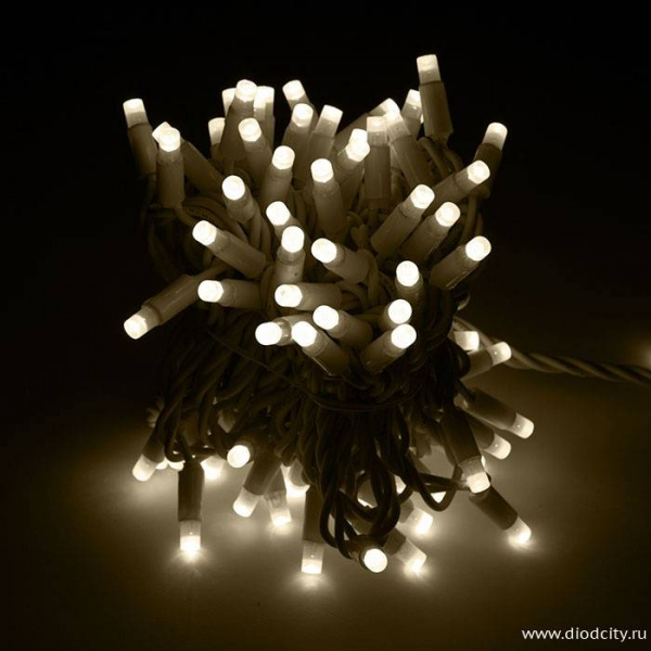 Гирлянда-нить Стринг Лайт, фиксинг, 10м, цвет теплый белый, 24В