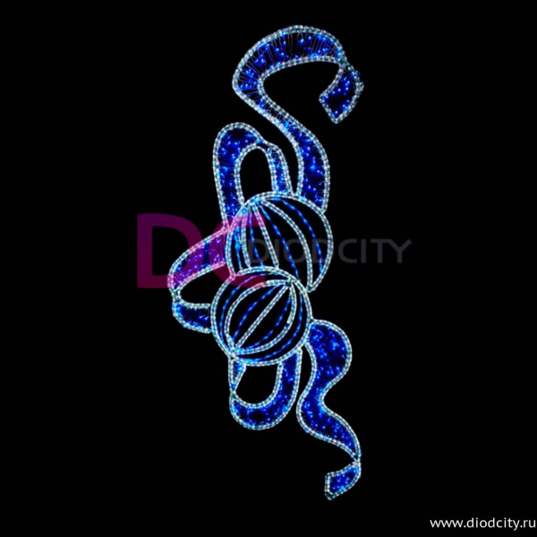 Светодиодная консоль "Шары на синей ленте", 200х90 см Светодиодная консоль "Шары на синей ленте", 200х90 см