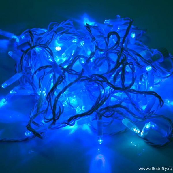 Гирлянда нить Стринг Лайт мерцающая 24V, длина 20м, синяя