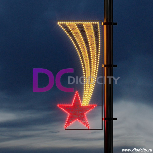 Световая консоль "Звезда с Георгиевской лентой" 162*68 см  Световая консоль "Звезда с Георгиевской лентой" 162*68 см