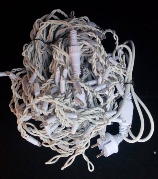 Гирлянда бахрома 4.8 х 0.6 м, холодная белая, каучук