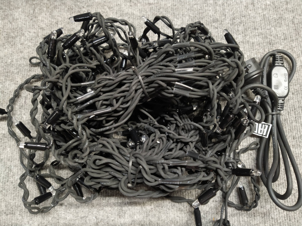 Гирлянда - бахрома  4.8 х 0.6м, желтые диоды, мерцающая